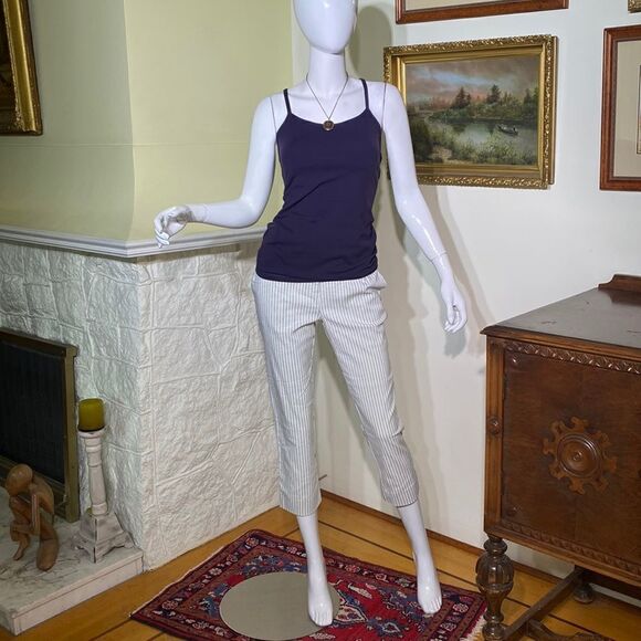 NWT Jules & Leopold Pinstripe Full On Slim Leg Capri Pants - Picture 2 of 13